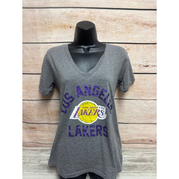LA Lakers Hardwood Classics T-Shirt - Women's XL Gray - Picture 8 of 10